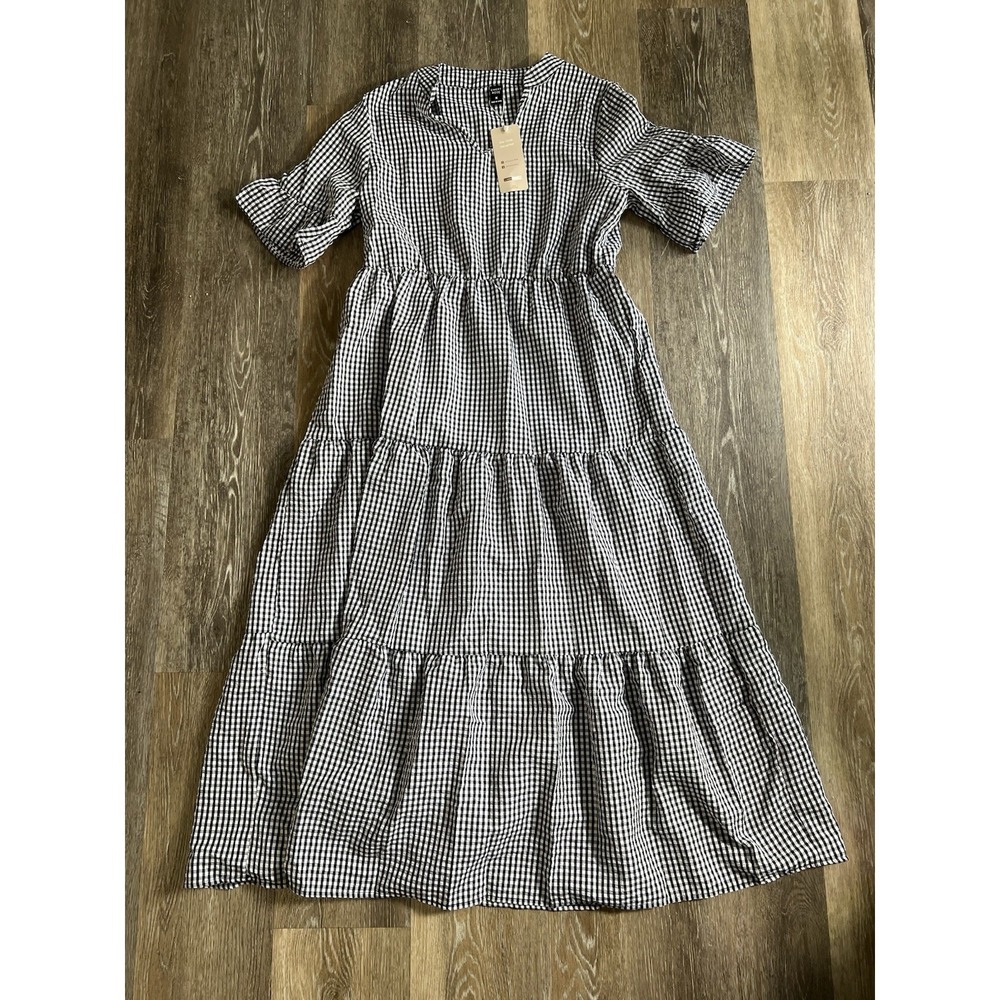 Black And White Checkered Farm Dress Size Medium